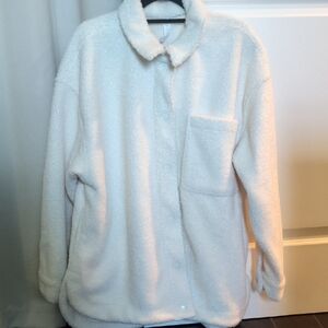 BRAND NEW Zella Cream Plush Jacket Perfect For Lounging - Oversized L